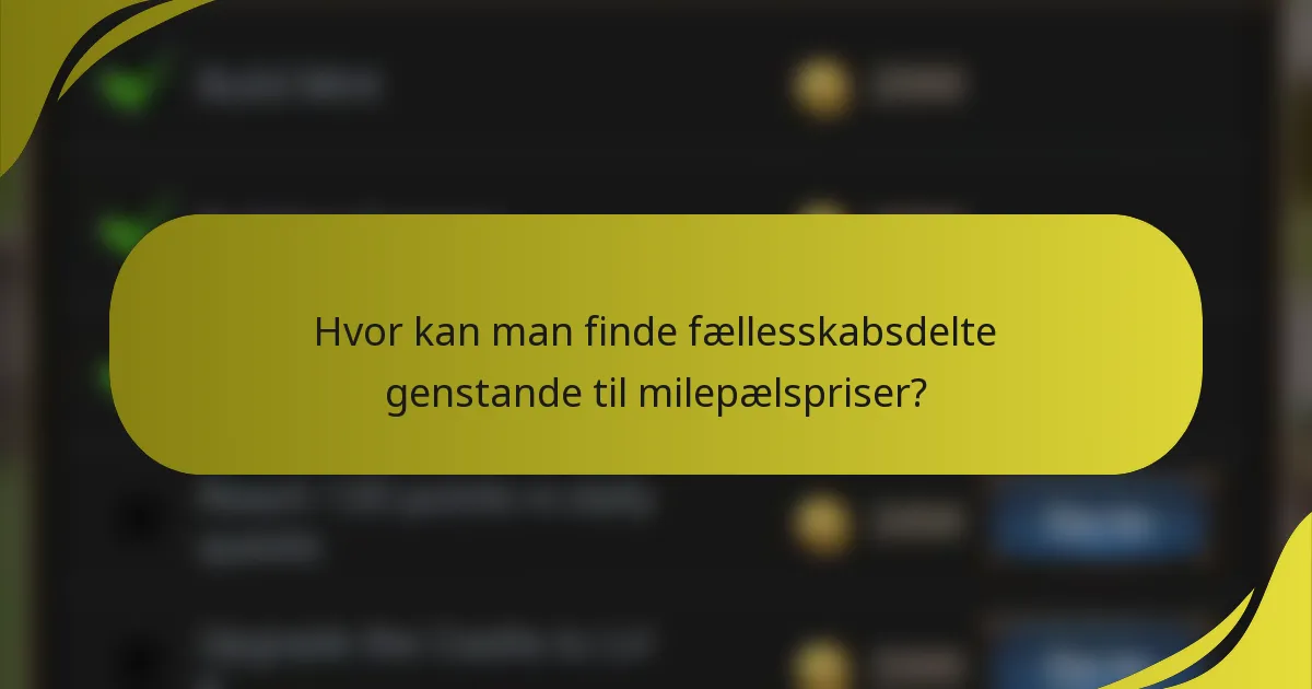 Hvor kan man finde fællesskabsdelte genstande til milepælspriser?