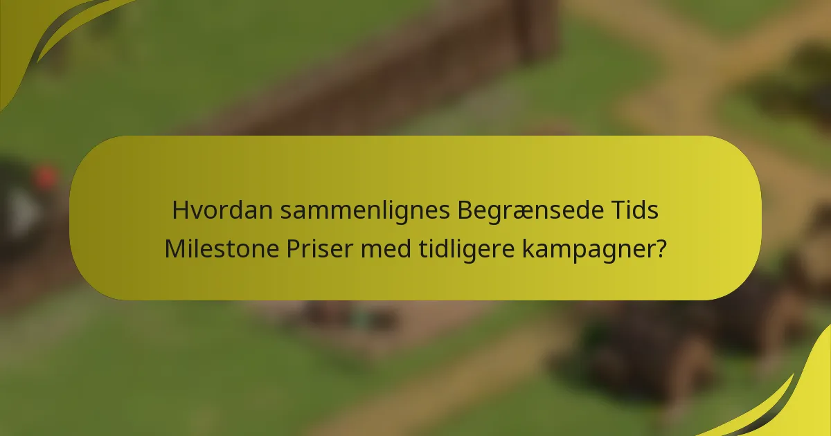 Hvordan sammenlignes Begrænsede Tids Milestone Priser med tidligere kampagner?