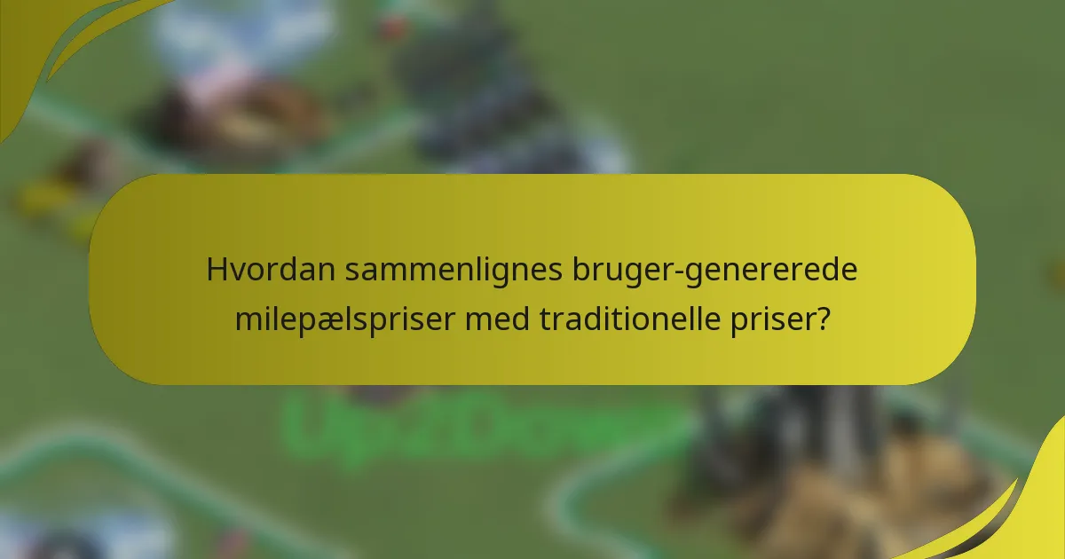 Hvordan sammenlignes bruger-genererede milepælspriser med traditionelle priser?