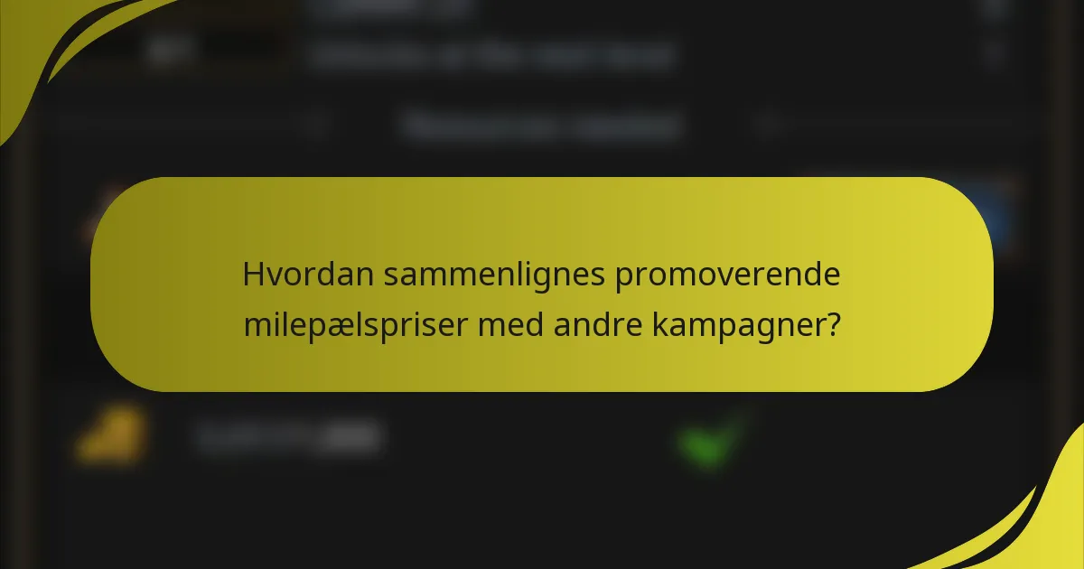 Hvordan sammenlignes promoverende milepælspriser med andre kampagner?